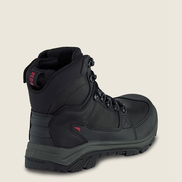 Red Wing Safety Boots Black - Red Wing Mens Trades - 6-inch Side-zip Waterproof Csa Toe - ZKCMI-9625